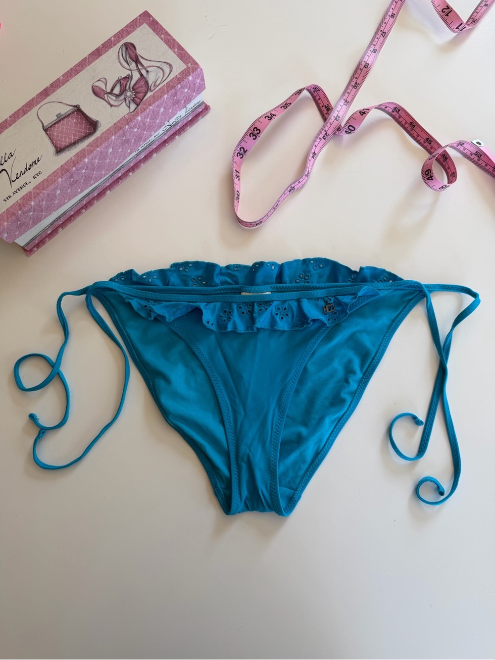 Blue Ruffled Bikini Bottom